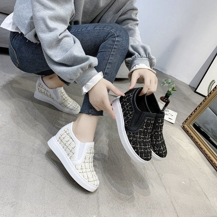 Woven Platform Slip-Ons