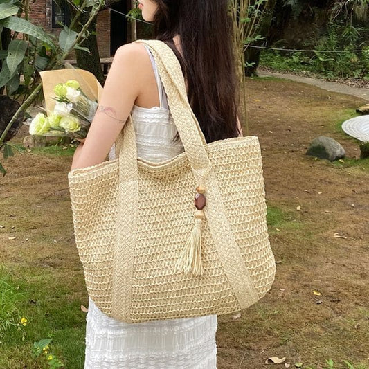 Woven Tasseled Tote Bag