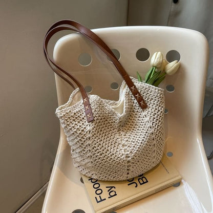 Woven Tote Bag - Off-White / One Size