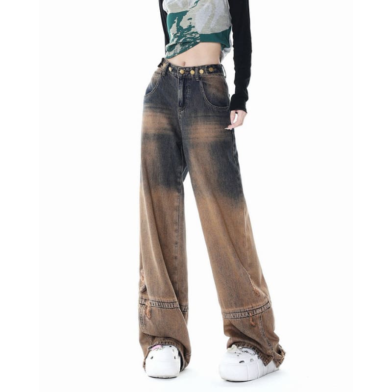 Y2K Brown Aesthetic Jeans - Jeans