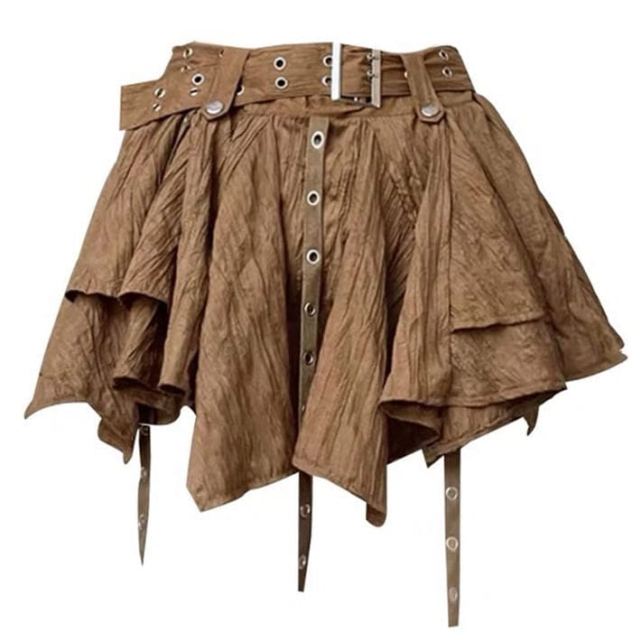 Y2K Brown Mini Skirt - S / Brown - Skirt