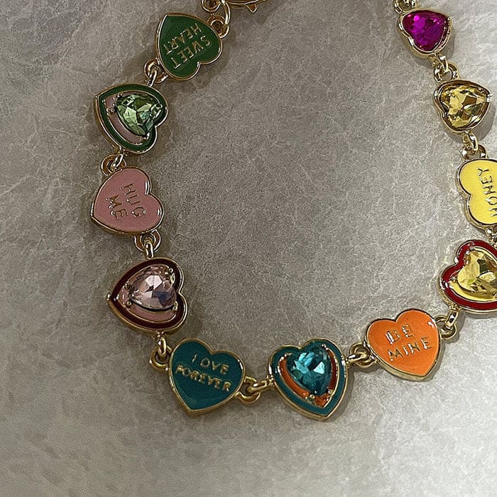 Y2K Colorful Hearts Bracelet - Standart / Colorful