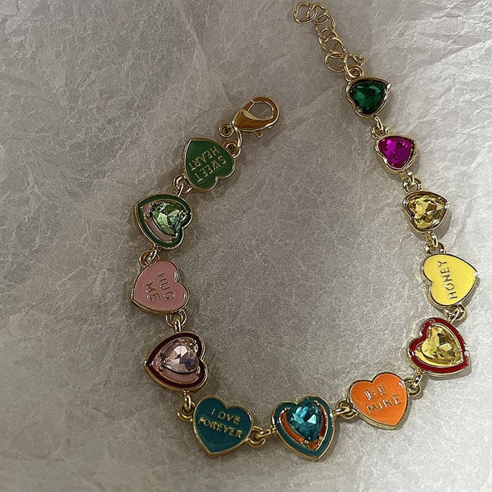 Y2K Colorful Hearts Bracelet - Standart / Colorful