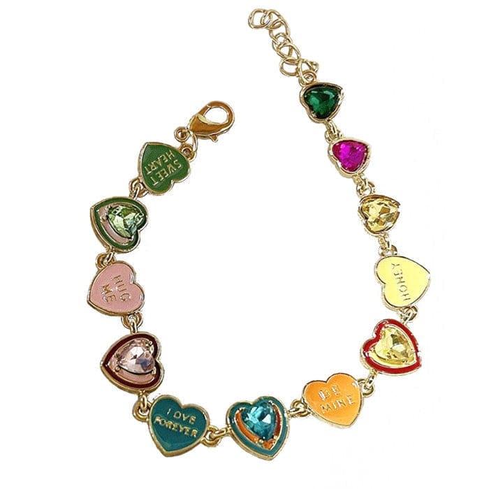 Y2K Colorful Hearts Bracelet - Standart / Colorful