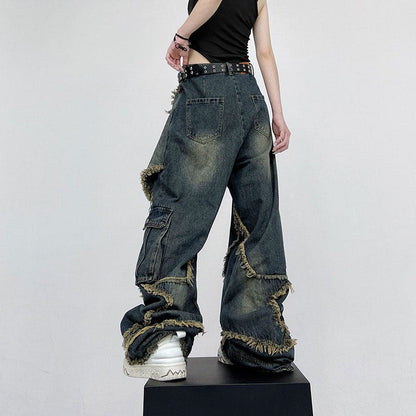 Y2K Cool Star Wide Leg Jeans - Jeans