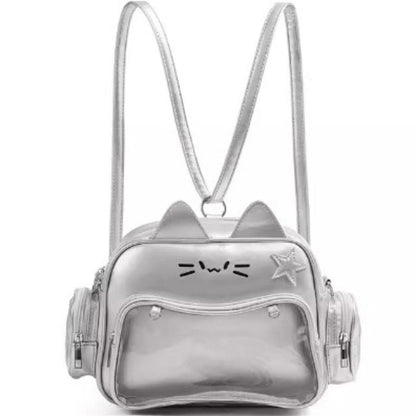 Y2K Cute Kitty Shoulder Bag - silver