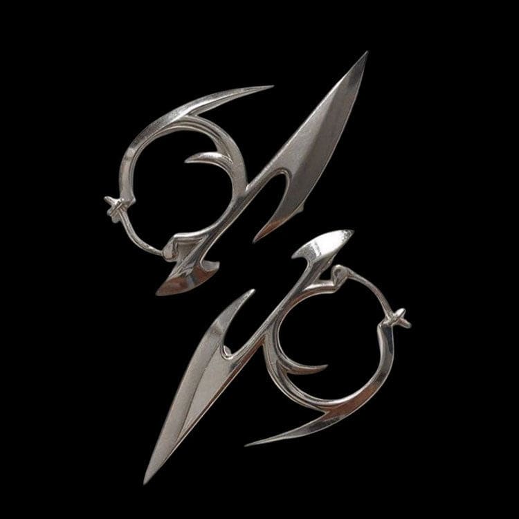 Y2K Danger Earrings - Standart / Silver - earrings