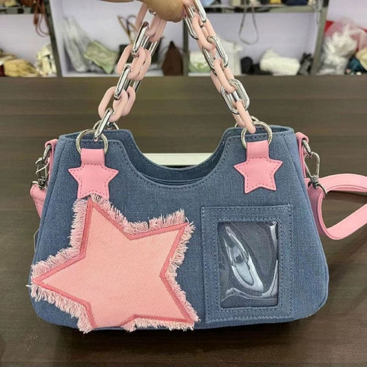 Y2K Denim Handbag - Lovesickdoe - blue