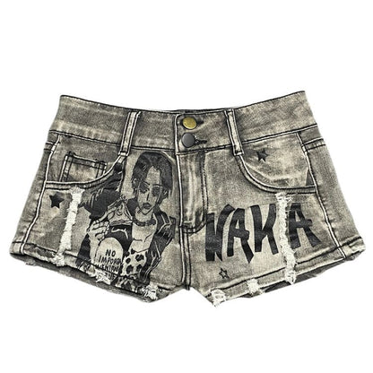 Y2K Fashion Denim Shorts - S / Grey - Shorts