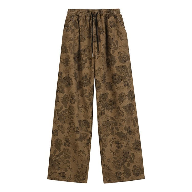 Y2K Floral Cord Pants - Pants