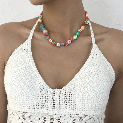 Y2K Fruits Beaded Necklace - Standart / Multi - Necklace