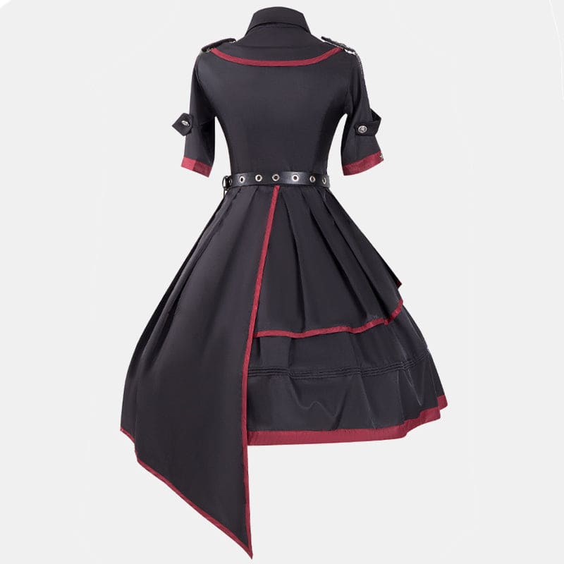 Y2K Gothic Lolita One Piece Dress Military Uniform