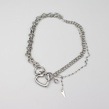 Y2K Heart Chain Necklace - 1 piece - Necklaces