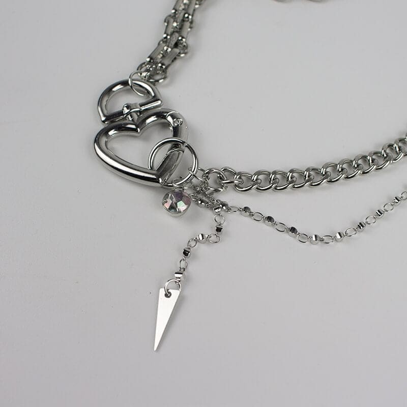 Y2K Heart Chain Necklace - 1 piece - Necklaces