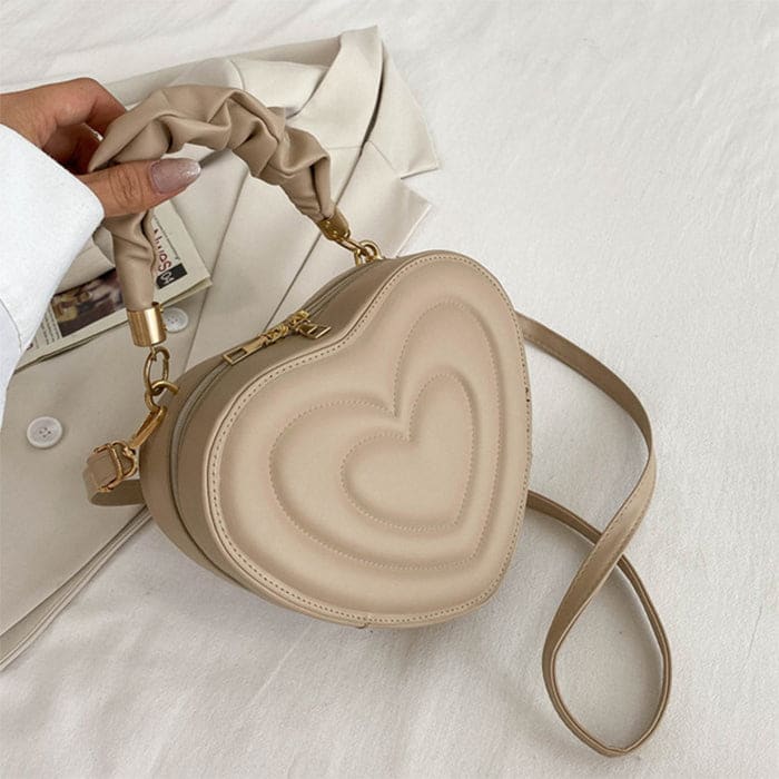 Y2K Heart Handbag - Standart / Beige - Handbags