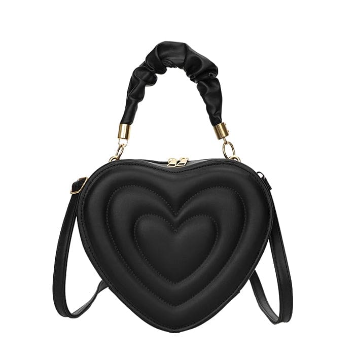Y2K Heart Handbag - Standart / Black - Handbags