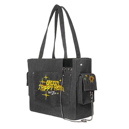 Y2K Heart with Chain Tote Bag - Standart / Dark Grey