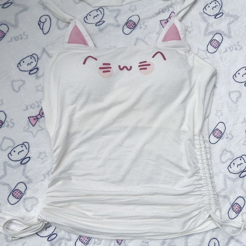 Y2K Kawaii Face Printed Suspender Set - Suspender / M