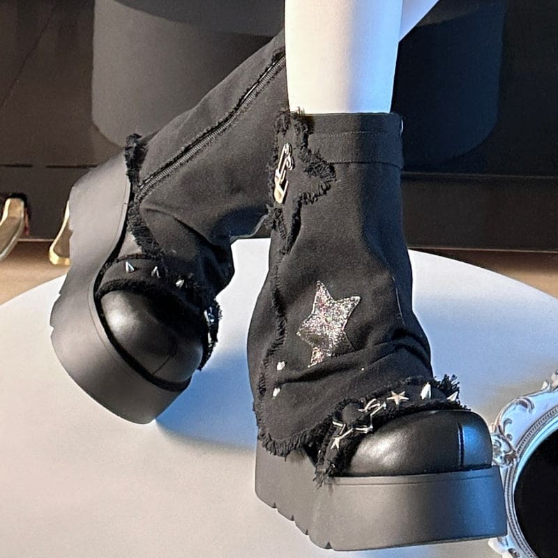 Y2K Lolita Star High-Heeled Boots