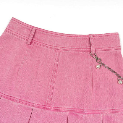 Y2K Pink Denim Skirt - Skirt