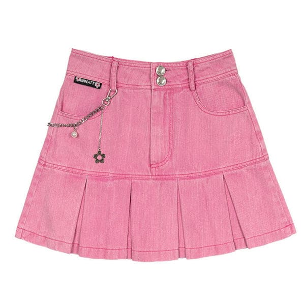 Y2K Pink Denim Skirt - S / Pink - Skirt