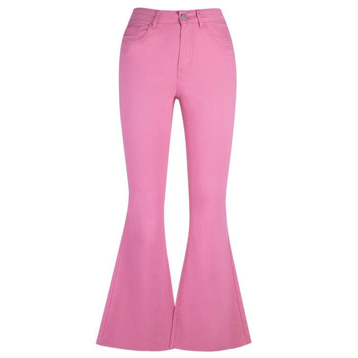 Y2K Pink Flared Pants - S / Pink - Pants