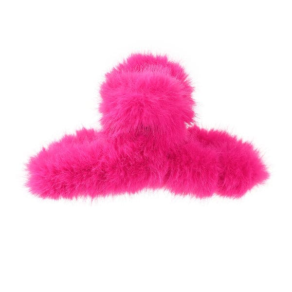 Y2K Pink Fuzzy Hair Claw - 1 / Pink - Other