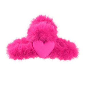 Y2K Pink Fuzzy Hair Claw - 3 / Pink - Other