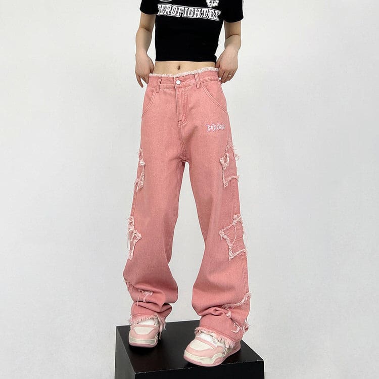 Y2K Pink Star Jeans - Jeans