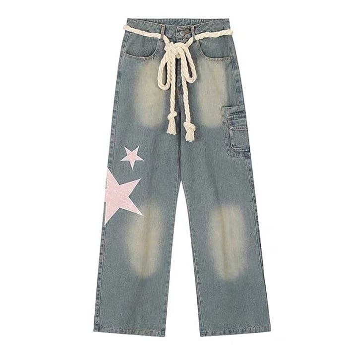 Y2K Pink Star Vintage Jeans - Jeans