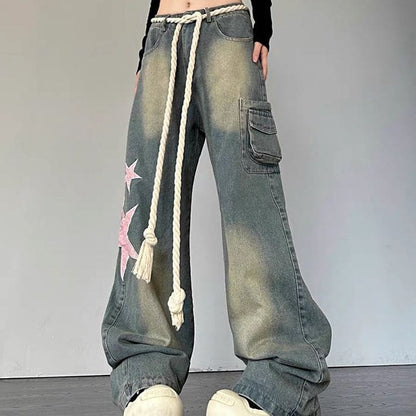 Y2K Pink Star Vintage Jeans - Jeans