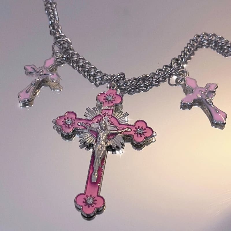 Y2k Punk Cross Necklace - Necklaces