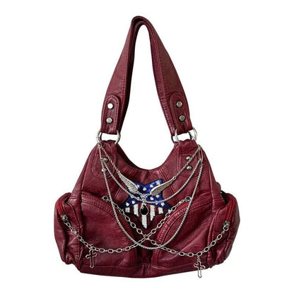 Y2K Red Chain Handbag - Standart / Red - Handbags