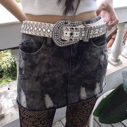 Y2K Rhinestone Belt - Belts