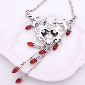 Y2K Skeleton Red Heart Necklace