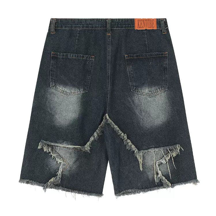 Y2K Star Patch High-Waisted Denim Shorts - Shorts