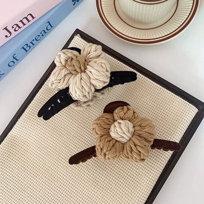 Yarn Flower Hair Claw Clip - Hair Fashion Accessories