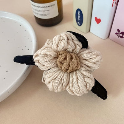 Yarn Flower Hair Claw Clip - Hair Fashion Accessories