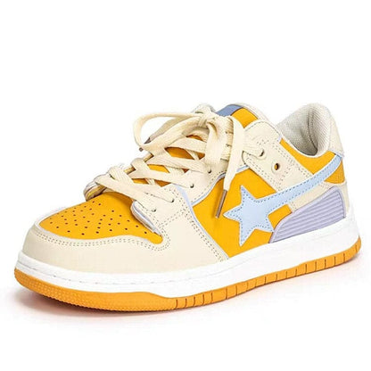 Yellow Star Aesthetic Sneakers - Sneakers