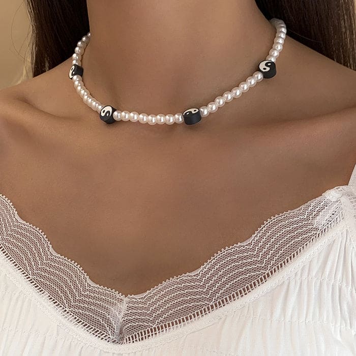 Yin Yang Pearl Choker - Standart - Necklace