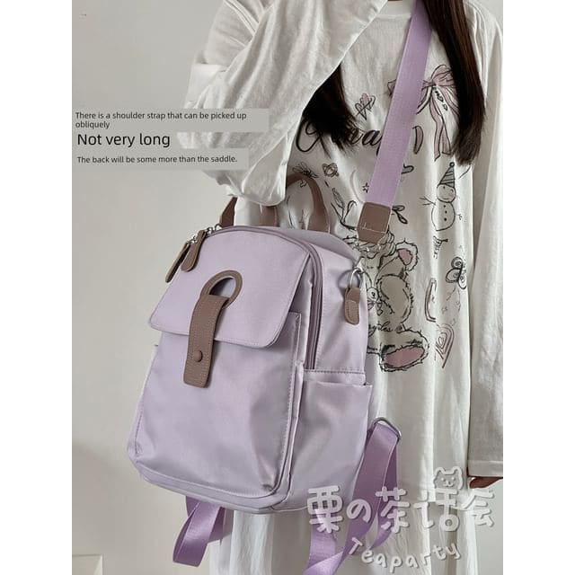 Zip Backpack / Bag Charm / Set - Without Charm - Purple