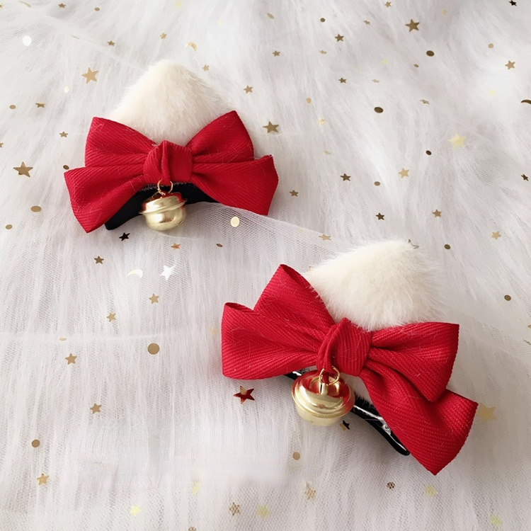 Kawaii Handmade Christmas Cat Ear Hair Clip MK16873