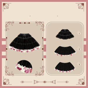 [Reservation] Floral Garden Spring Harvest tutu Petticoat Skirt SP17593 - Harajuku Kawaii Fashion Anime Clothes Fashion Store - SpreePicky
