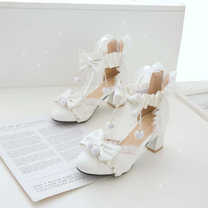 Black/Pink/White Fashion Kawaii Lolita High Heeled Cute Shoes MM1861