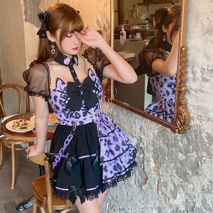 Harajuku Sweet Cat Crop Top/Mini Skirt MK17728