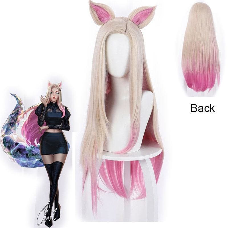 80cm Pink Game LOL Ahri Cosplay Wig MK15447 - KawaiiMoriStore