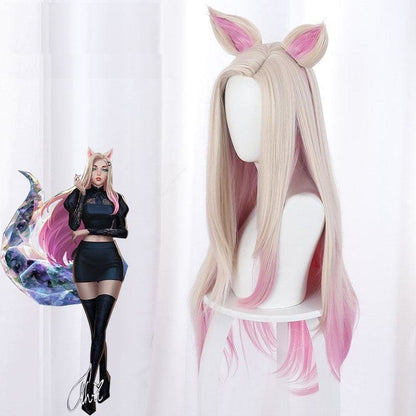 80cm Pink Game LOL Ahri Cosplay Wig MK15447 - KawaiiMoriStore