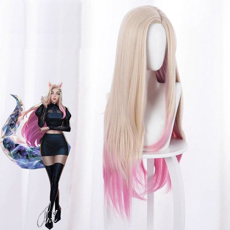 80cm Pink Game LOL Ahri Cosplay Wig MK15447 - KawaiiMoriStore