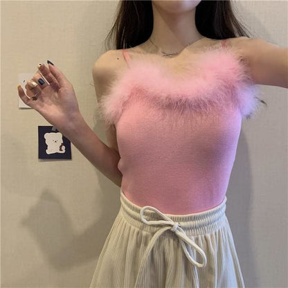 90s-Princess Feather Pastel Kawaii Aesthetic Knit Top - 