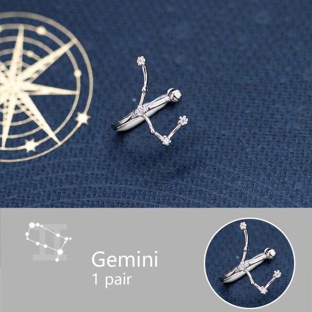 925 Sterling Silver 1 Pair 12 Constellation Earrings SS0861 - KawaiiMoriStore